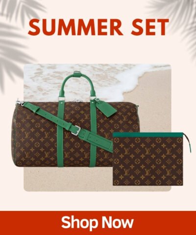 Summer Set Louis Vuitton: Keepall Bandoulière 50 Bag + Pochette Voyage MM