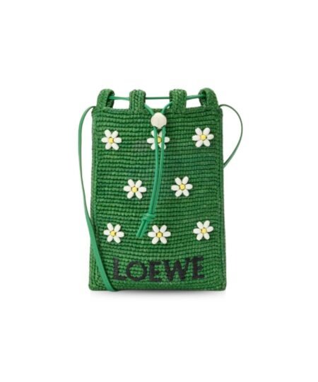 Loewe Drawstring Pocket In Raffia For Women 21cm/8.3in – C756PHPX04