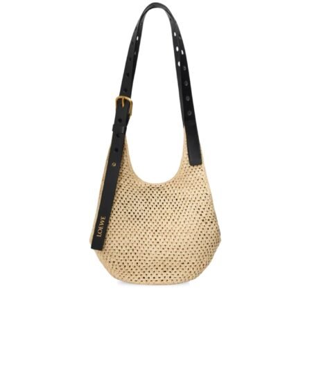Loewe Small Punch Hole Hobo Raffia Natural For Women 43cm/17in – A914W86X01