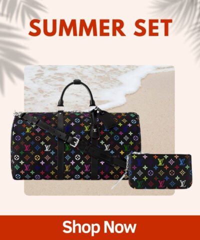 Summer Set Louis Vuitton: LV x TM Keepall Bandoulière 50 + LV x TM Key Pouch