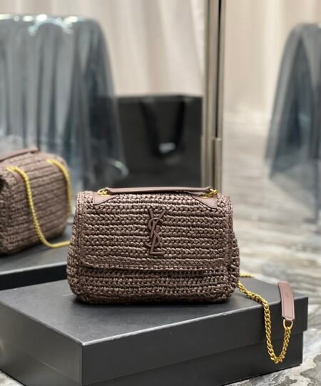 Saint Laurent Niki Baby Chain Bag Dark Brown For Women, Women’s Bags 8.2in/21cm YSL