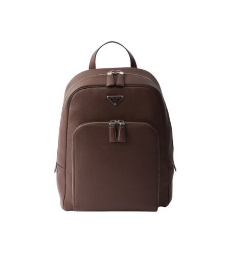 Prada Leather Backpack Bag Sienna For Men 40.5cm/16in – 2VZ102_2BBE_F0038_V_DOO
