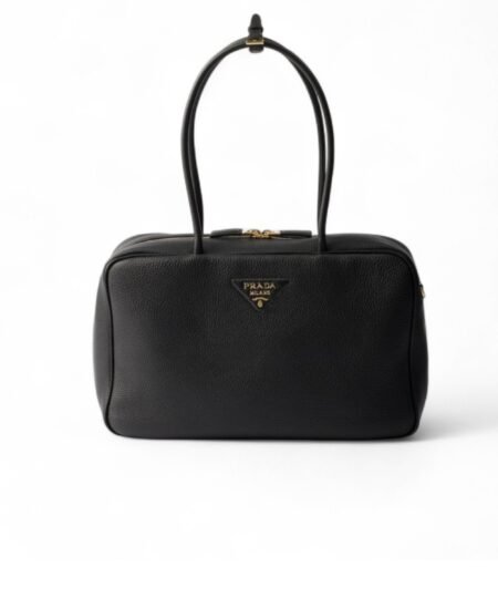 Prada Large Leather Top-Handle Bag Black For Men 13.4in/34cm 1BB128_2DKV_F0632_V_ONO