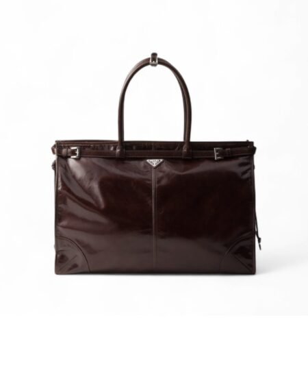 Prada Leather Tote Bag Dark Brown For Men 19.7in/50cm 2VG128_2CYR_F01D6_V_OOO
