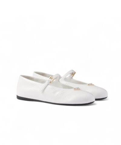 Prada Patent Leather Ballerinas White For Women 1F793N_H27_F0009_F_005