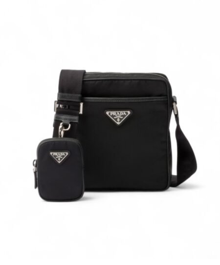 Prada Re-Nylon And Leather Shoulder Bag For Men 6.7in/17cm 2VH112_2DMH_F0002_V_XOP