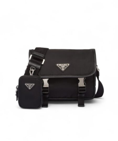 Prada Re-Nylon And Leather Shoulder Bag For Men 8.7in/22cm 2VD034_2DMH_F0002_V_XOP