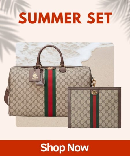 Summer Set Gucci: Savoy Medium Duffle Bag + Ophidia Pouch With Web