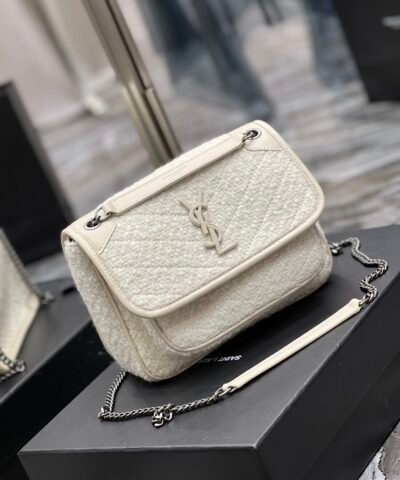 Saint Laurent Niki Baby Chain Bag White For Women, Women’s Bags 8.2in/21cm YSL