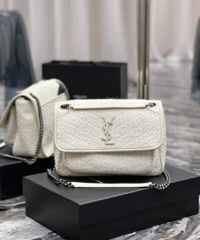 Saint Laurent Niki Medium Chain Bag White For Women, Women’s Bags 11in/28cm YSL