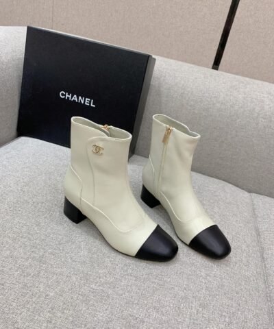 Chanel Women’s Ankle Boots White For Women 2.2in/5.5cm