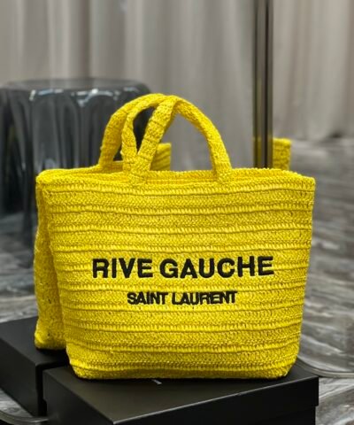 Saint Laurent Rive Gauche Supple Tote Bag Yellow For Women, Women’s Bags 15in/38cm YSL