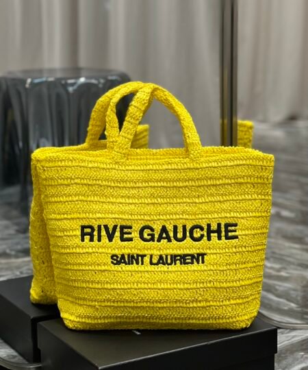 Saint Laurent Rive Gauche Supple Tote Bag Yellow For Women, Women’s Bags 15in/38cm YSL