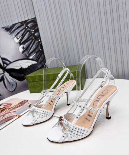 Gucci Women’s Sandal With Crystals White For Women GG