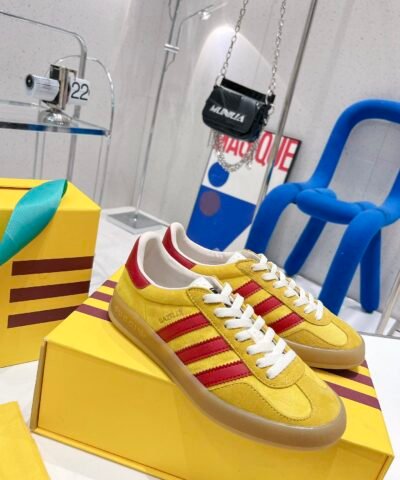 Gucci x Adidas Women’s Gazelle Sneaker Yellow For Women GG