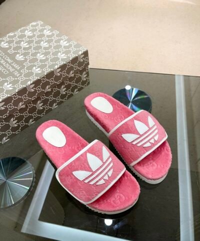 Gucci x Adidas Women’s GG Platform Sandal Pink For Women GG