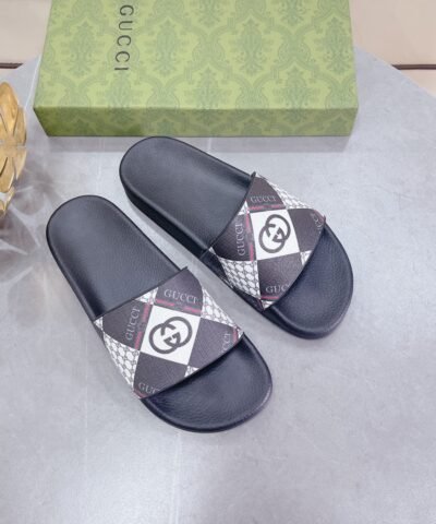 Gucci Women’s Logo GG Supreme Slides With Web Black For Women 408508