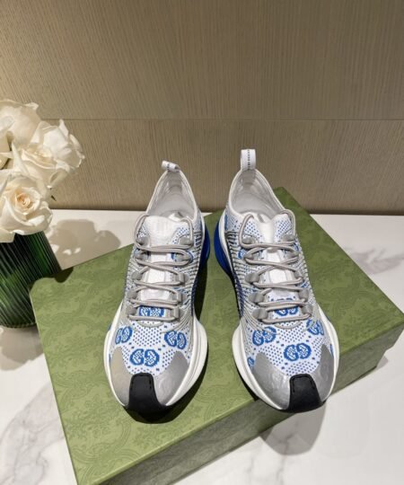 Gucci Run Women’s Sneaker White Blue For Women 680900 USN10 8485
