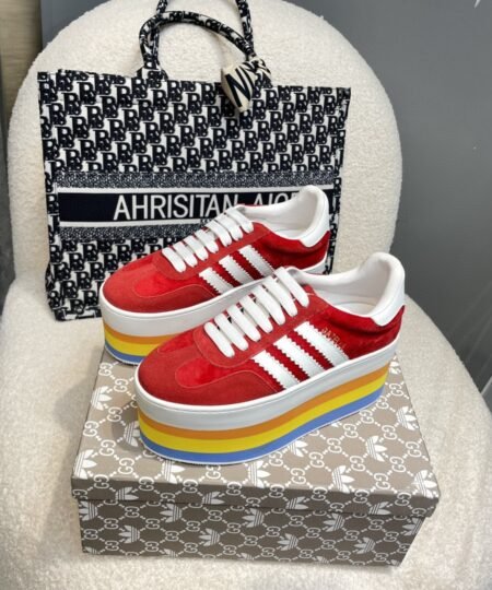 Gucci x Adidas Women’s GG Gazelle Sneaker Red For Women GG