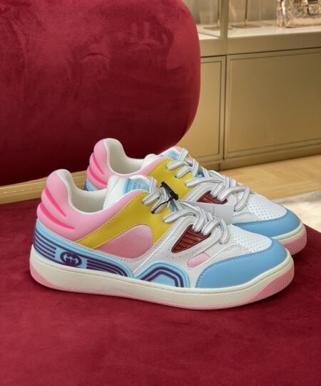 Gucci Women’s Sneaker Gucci Basket Donna Light Blue Demetra For Women ‎700291 2SHW0 4870