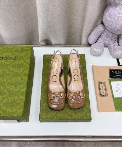Gucci Women’s Mid-Heel Slingback With Horsebit Green For Women GG
