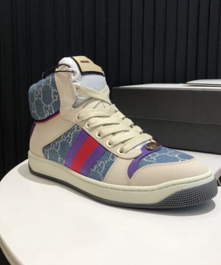 Gucci Women’s Screener GG High-Top Blue For Women 5637309
