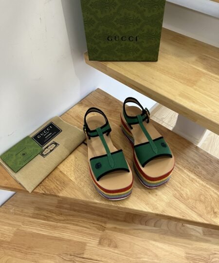 Gucci Women’s Platform Sandal Green For Women GG