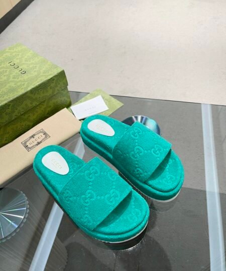 Gucci Women’s GG Platform Sandal Turquoise For Women GG