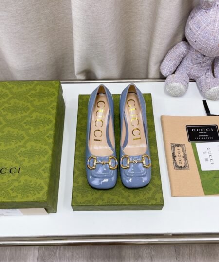 Gucci Women’s Mid-Heel Ballet Flat With Horsebit Jade Green For Women GG