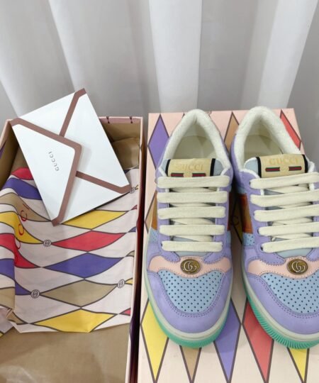 Gucci Women’s Screener Sneaker Light Blue For Women GG