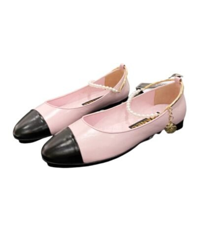 Chanel Ballerina Logo Shoes Pink For Women