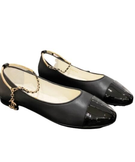 Chanel Ballerina Logo Shoes Black For Women