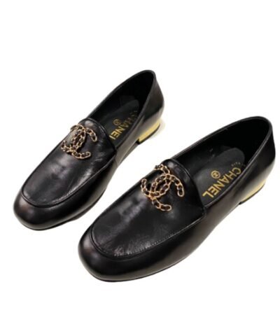 Chanel Colorful Double C Logo Loafers Black For Women