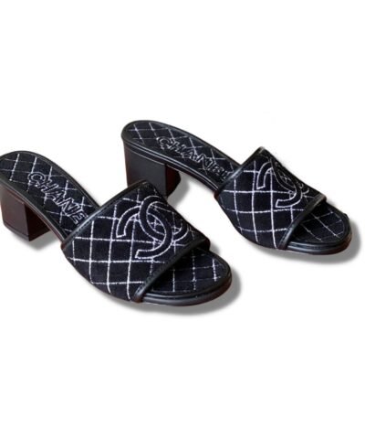 Chanel Sandals Black For Women 1.77in/4.5cm