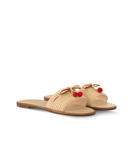 Louis Vuitton LV x TM Lily Flat Mule Raffia For Women 1AHLRN