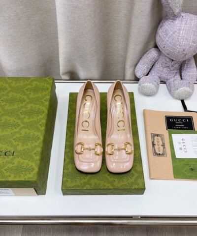 Gucci Women’s Mid-Heel Ballet Flat With Horsebit Pink For Women GG
