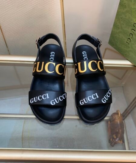 Gucci Women’s Tiger And Buckle Sandal Black For Women GG