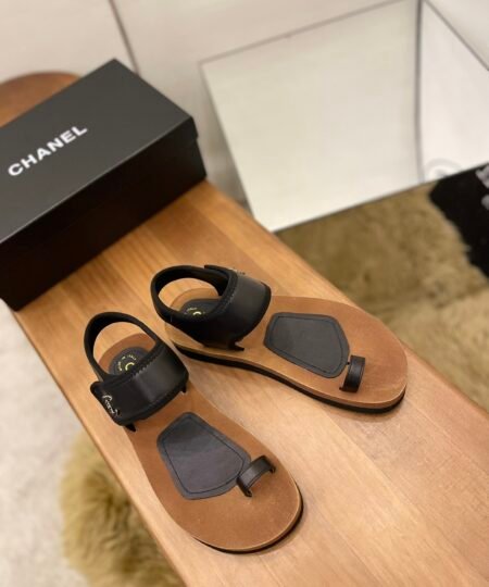Chanel Women’s Velcro Flops Sandals Black For Women