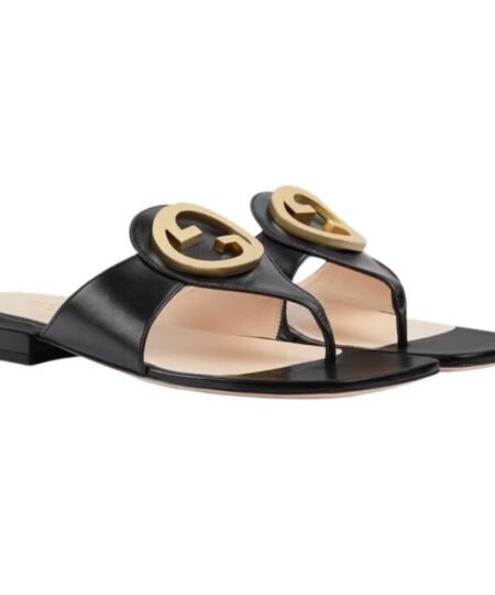 Gucci Blondie Thong Sandal Black For Women ‎739048 C9D00 1000