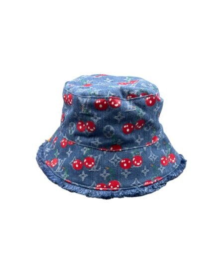 Louis Vuitton LV x TM Denim Cerise Bucket Hat Blue For Women M5032M