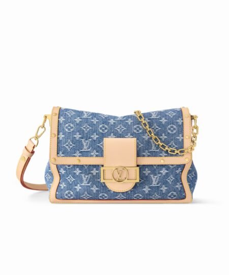 Louis Vuitton Dauphine Soft GM Denim Blue For Women 11in/28cm M13319