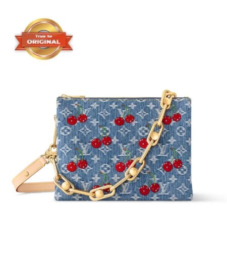 [True-to-ORIGINAL] Louis Vuitton LV x TM Coussin PM Cherry Denim For Women 10.2in/26cm M14978