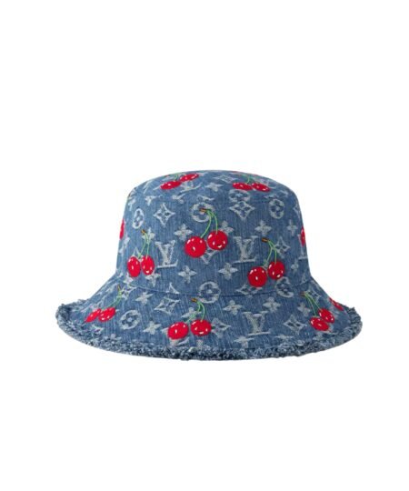 Alternative view of Louis Vuitton LV x TM Denim Cerise Bucket Hat Blue For Women M5032M