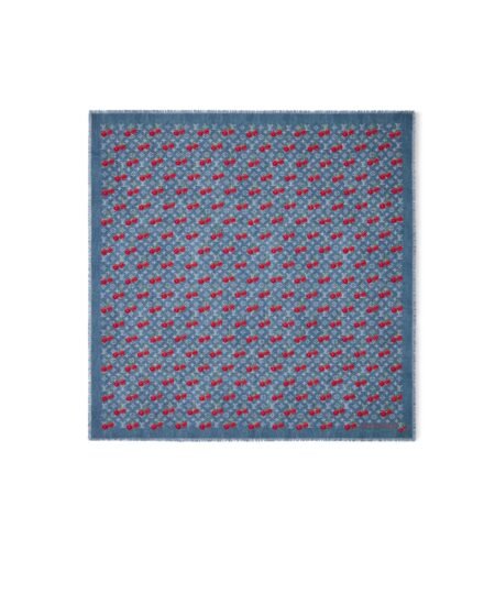 Louis Vuitton LV x TM Denim Cerise Shawl Blue For Women 53.5in/136cm M96379