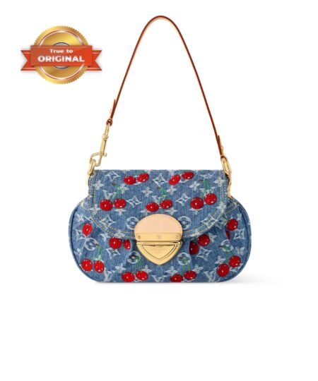 [True-to-ORIGINAL] Louis Vuitton LV x TM Sunset Monogram Cherry Denim For Women 10.6in/27cm M13680