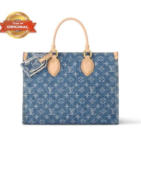 [True-to-ORIGINAL] Louis Vuitton OnTheGo MM Denim Blue For Women M46871 – 13.8 Inches / 35 Cm