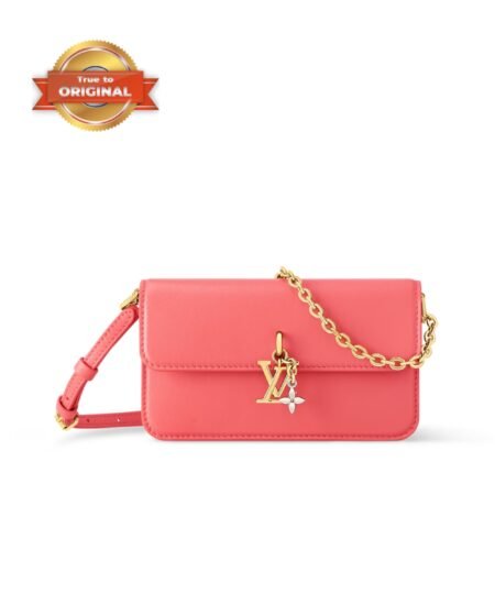 [True-to-ORIGINAL] Louis Vuitton Wallet On Chain LV Bloom Sweet Coral For Women 7.9in/20cm M14548