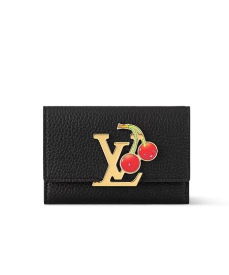 Louis Vuitton LV x TM Capucines Compact Wallet Black For Women 5.3in/13.5cm M22889