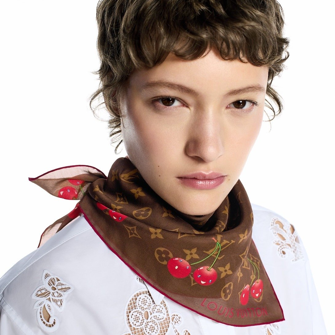 Louis Vuitton LV x TM Monogram Cerise Square 55 Brown For Women 21.7in/55cm M96090 - Image 5