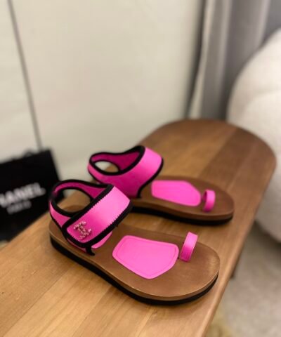 Chanel Women’s Velcro Flops Sandals Pink For Women
